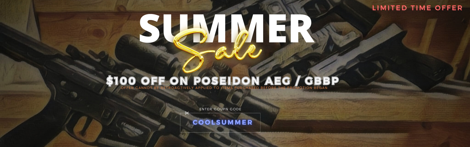 $100 off on Poseidon Airsoft Guns