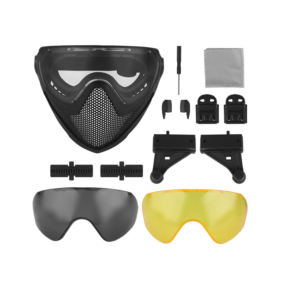 airsoft mesh mask and goggles Wosport Pilot Mask (Steel Mesh Version)