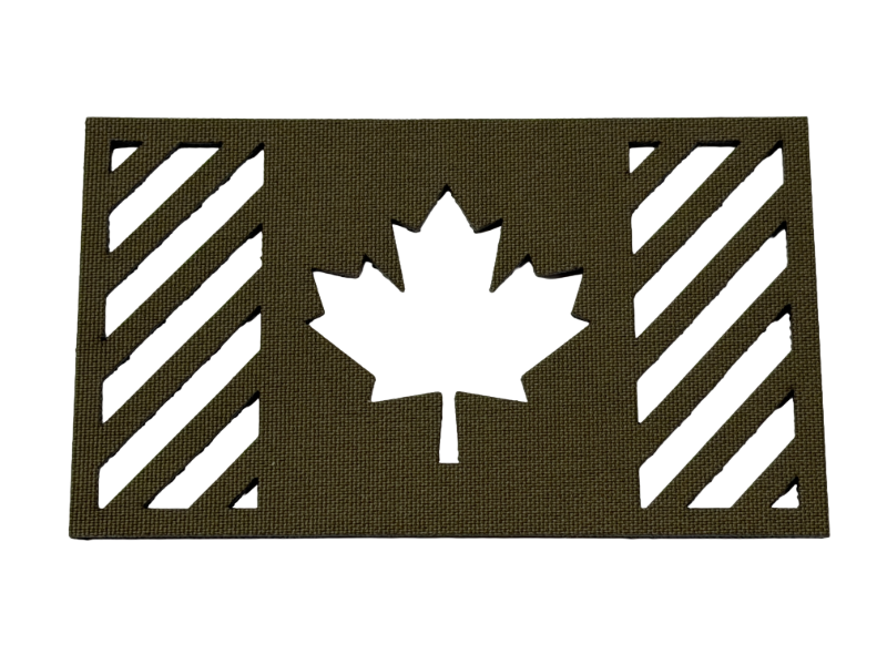 Custom Laser-Cut Canadian Flag patch - Ranger Green