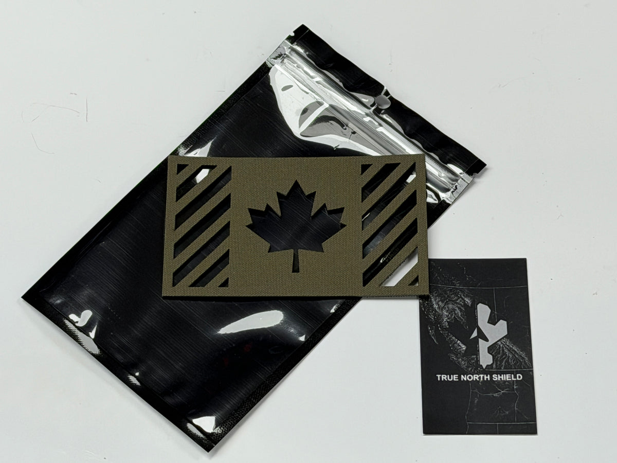 Custom Laser-Cut Canadian Flag patch - Ranger Green