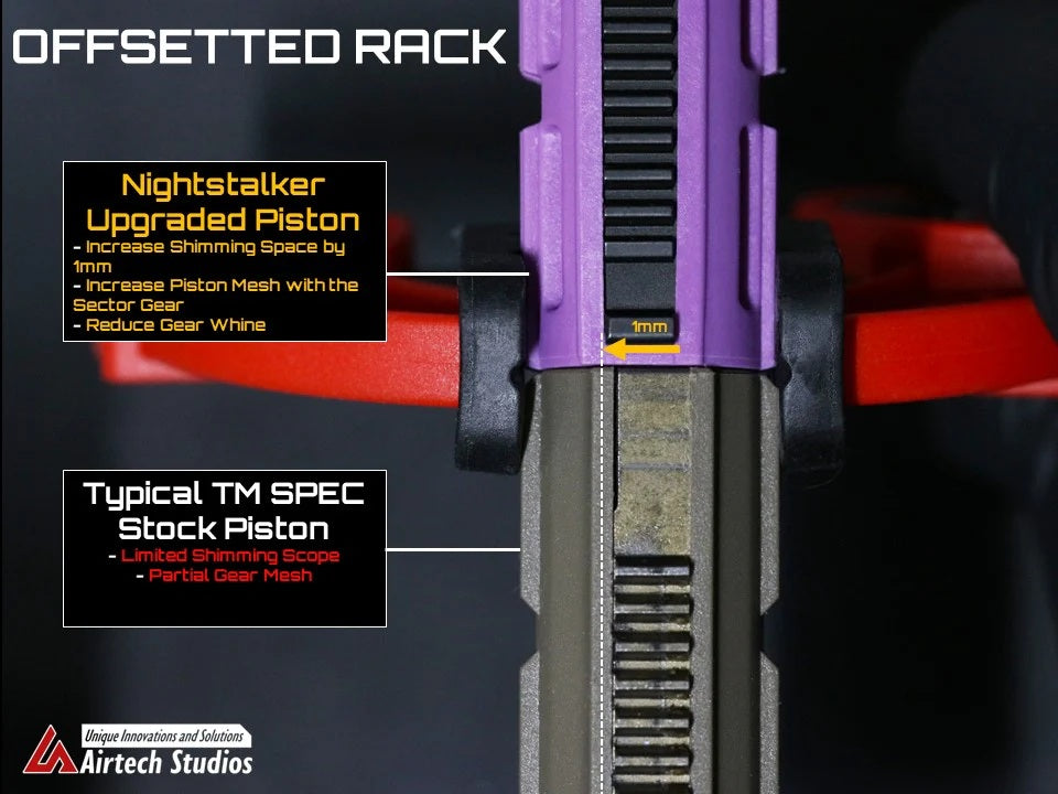Airtech Studios "The Nightstalker" Advanced AEG Piston for Perfect AOE & Gear Meshing
