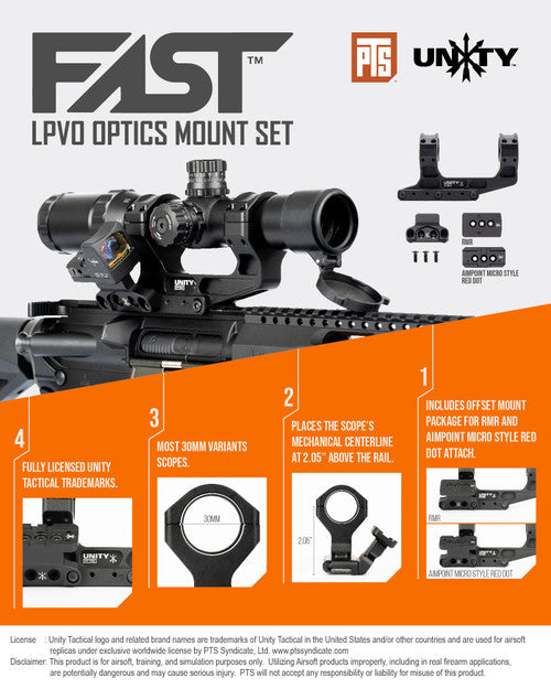 PTS Unity Tactical FAST LPVO Optics Mount Set