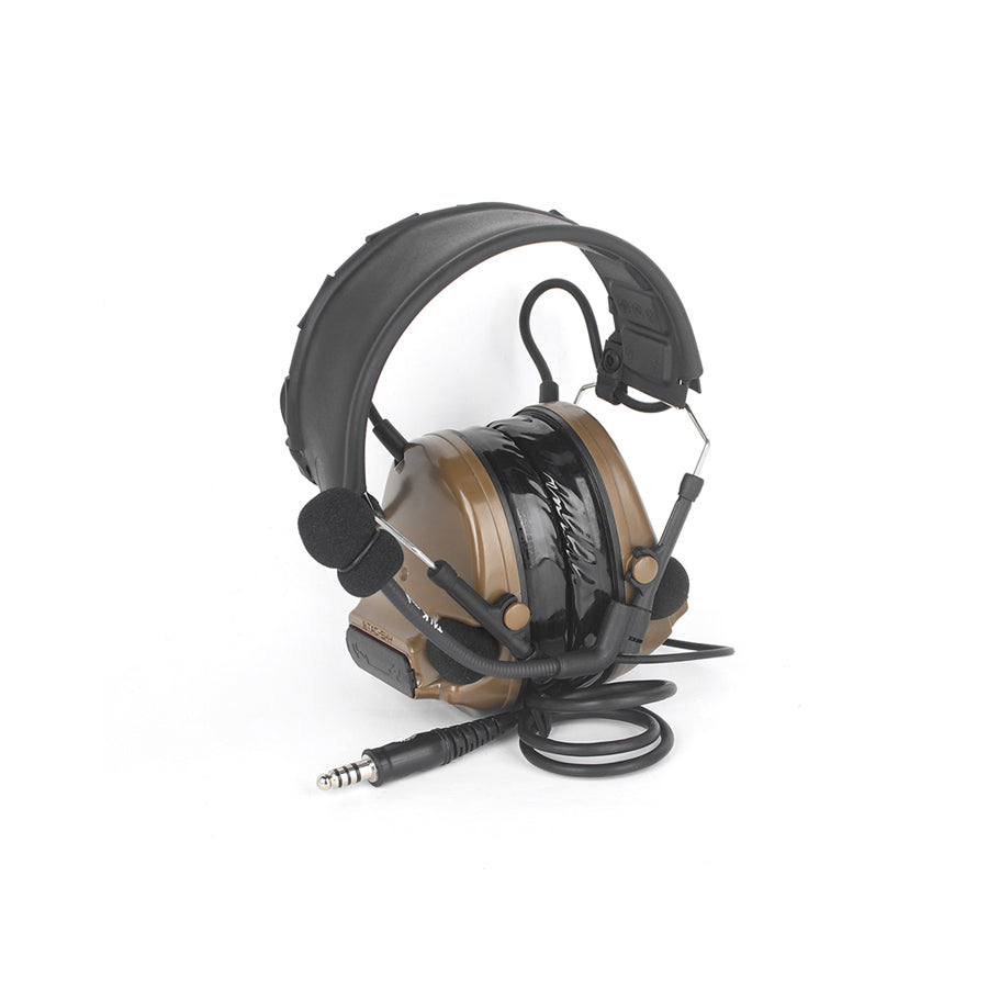 Airsoft Tomtac II 2 Casque Mic Boom Radio Peltor Conception CB Marron Fauve Airsoft Tomtac II 2 Casque Mic Boom Radio Peltor Conception CB Marron Fauve