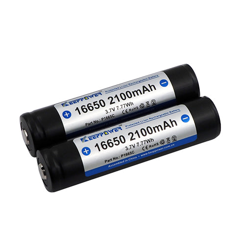 Keep Power 16650 3.7V 2100mAh Li-Ion Rechargeable Battery (2pcs)
