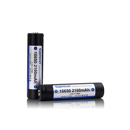 Keep Power 16650 3.7V 2100mAh Li-Ion Rechargeable Battery (2pcs)