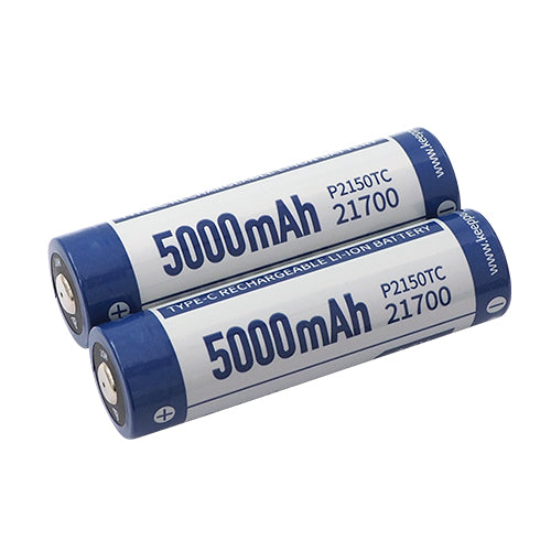 Keep Power TYPE-C USB 21700 3.6V 5000mAh Rechargeable Battery (2pcs)