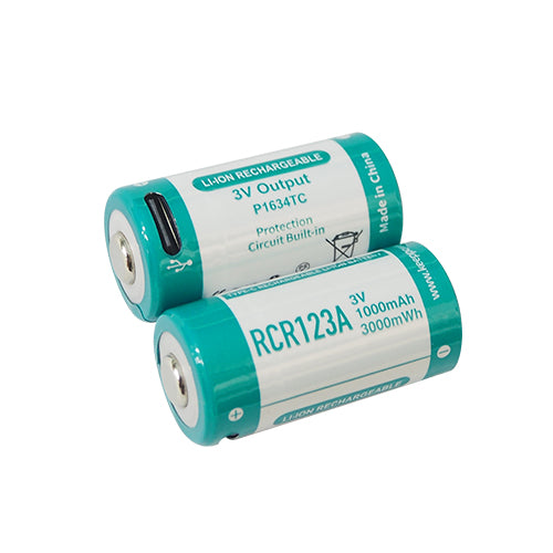 Keep Power TYPE-C USB RCR123A 3V 1000mAh Rechargeable Li-ion Battery (2pcs)