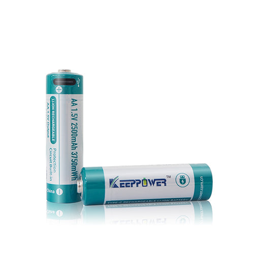 Keep Power 14500 2500mAh Rechargeable Li-ion AA Batteries (2pcs)
