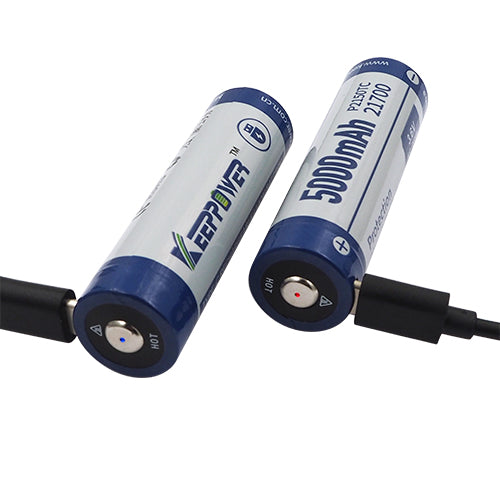 Keep Power TYPE-C USB 21700 3.6V 5000mAh Rechargeable Battery (2pcs)