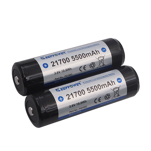 Keep Power 21700 3.6V 5500mAh Li-Ion Rechargeable Battery (2pcs)