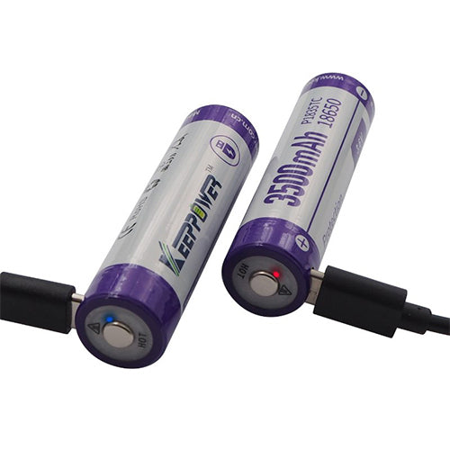 Keep Power TYPE-C USB 18650 3.6V 3500mAh Rechargeable Li-ion Battery (2pcs)