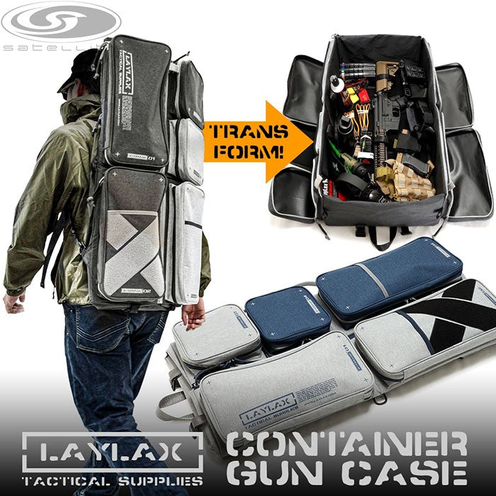 LayLax Container Gun Case - Grey-Navy