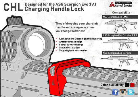 Charging Handle Lock for Scorpion EVO3A1