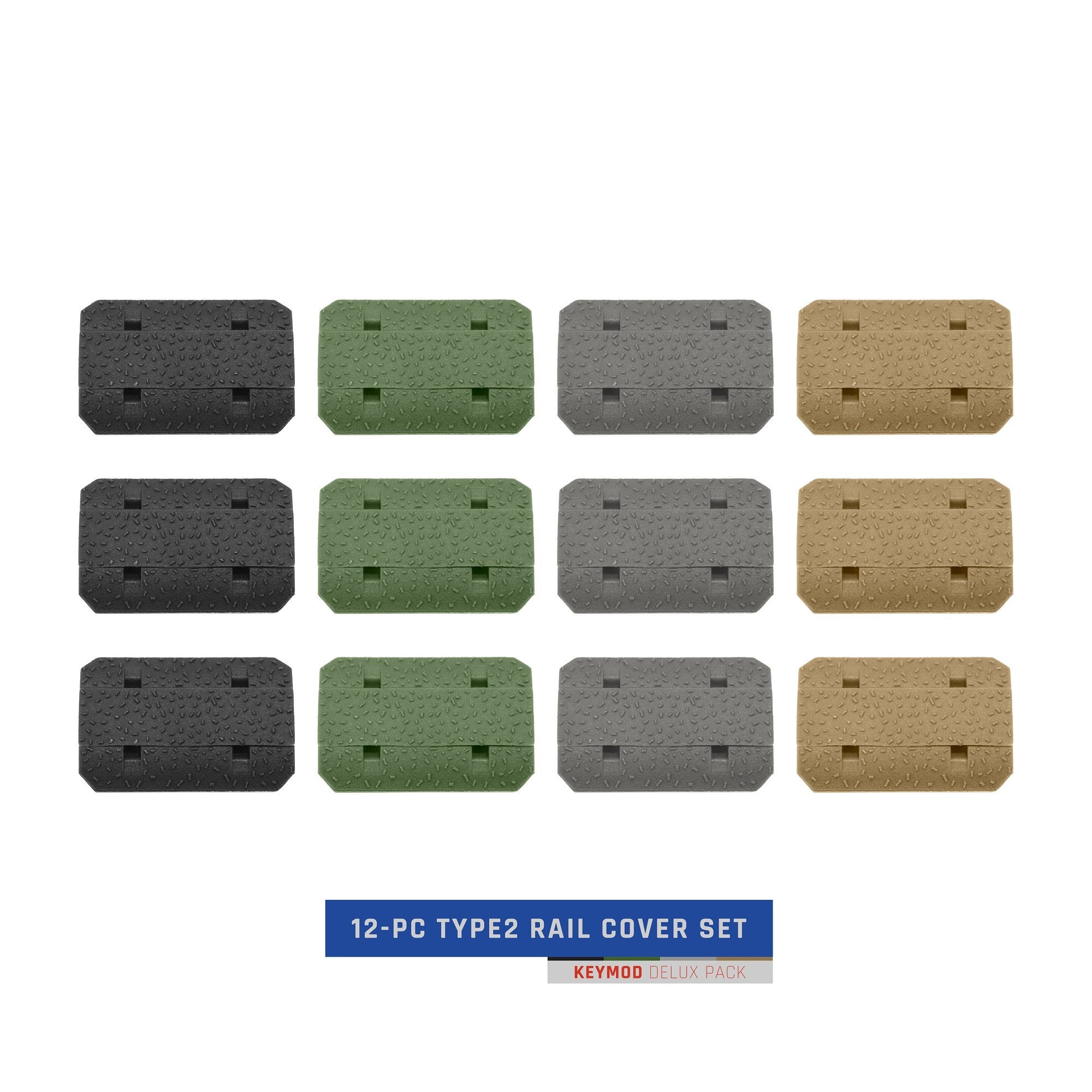 Keymod Cover 12-PC Type2 KeyMod Rail Cover Deluxe Set - Trigger Airsoft