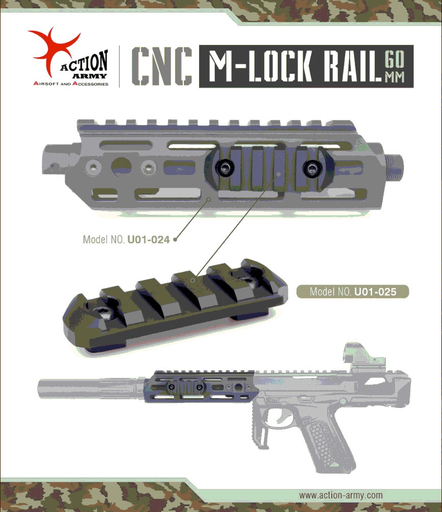 Action Army CNC M-LOK Rail 60mm