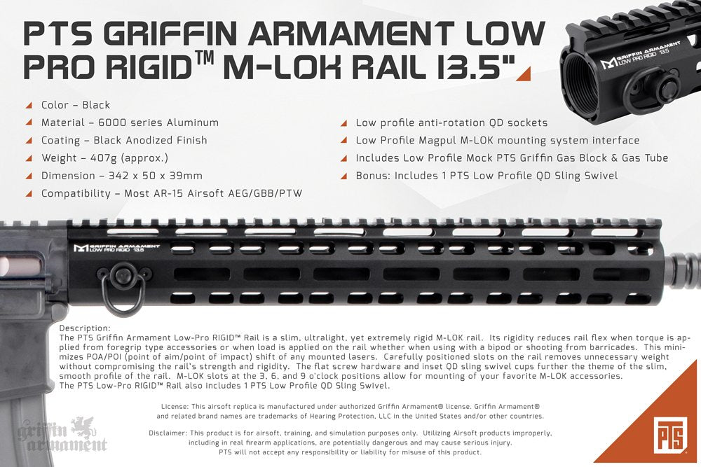 PTS Griffin Armament Low Pro RIGID M-LOK