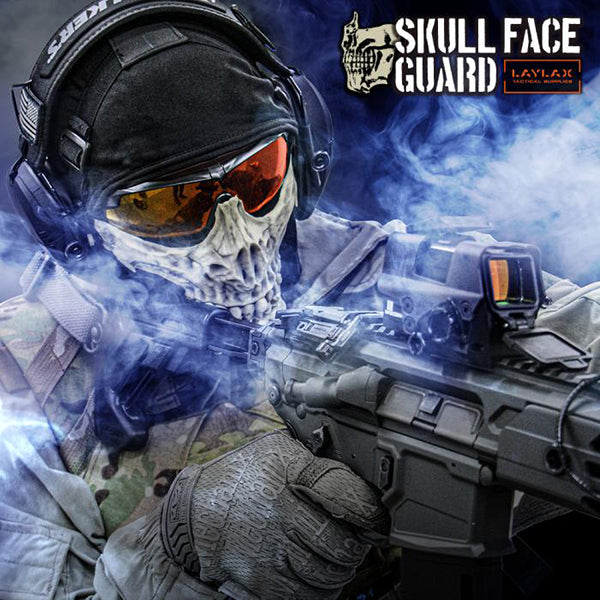 LayLax Skull Face Guard - Shadow Black